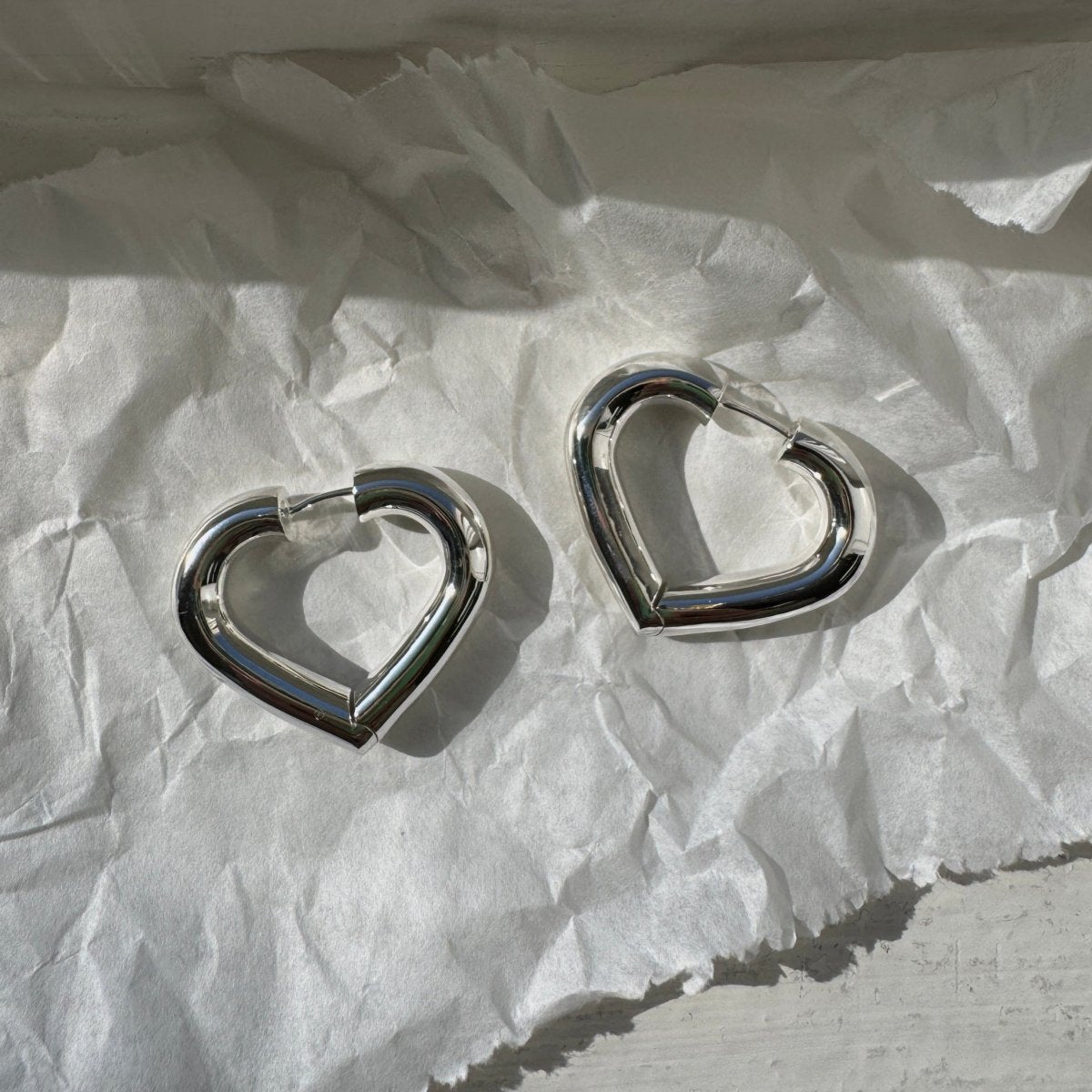 HEARTBREAKER Silver Hoops - AURORO