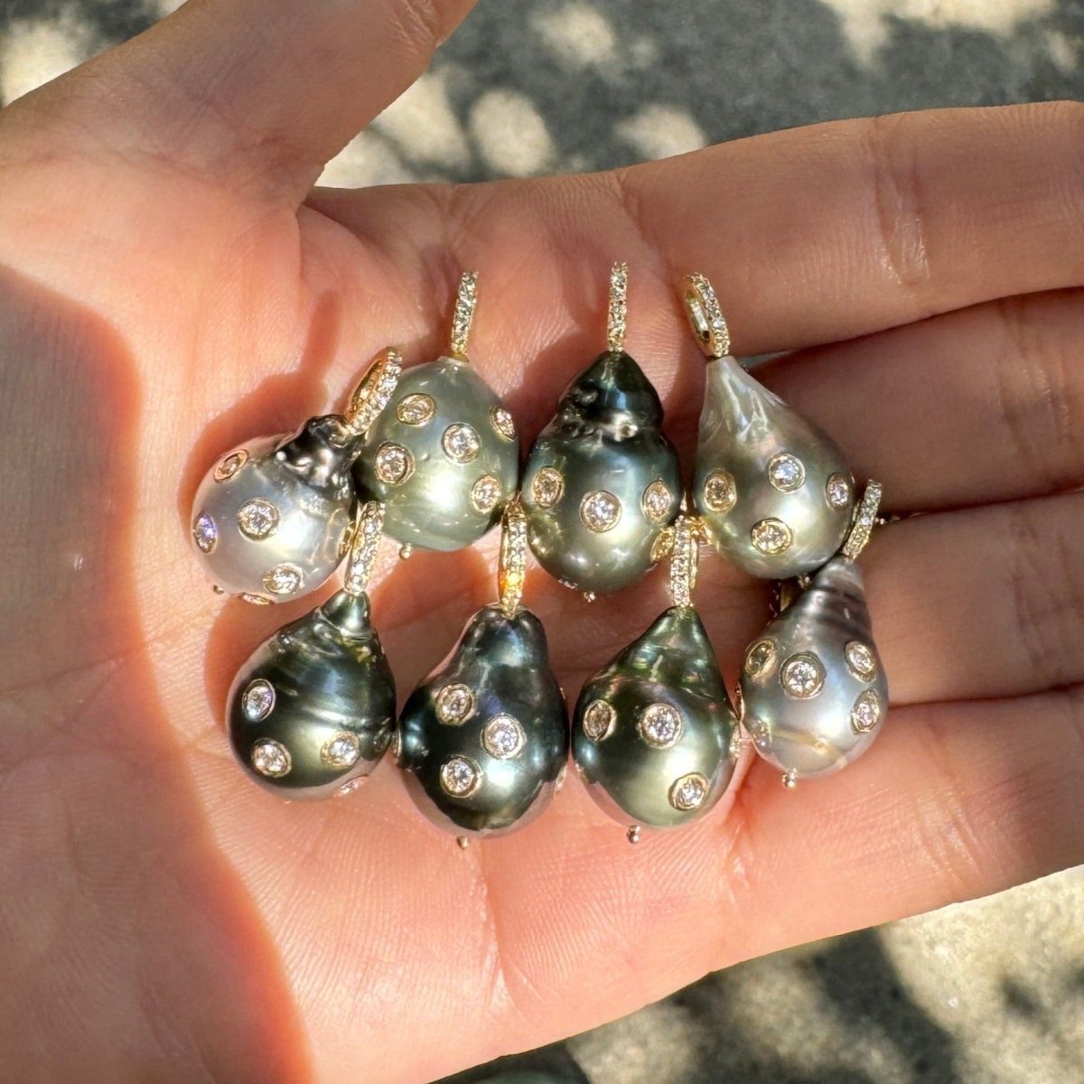 Limited Edition 14K Tahitian Pearl + Diamond Drops - AURORO