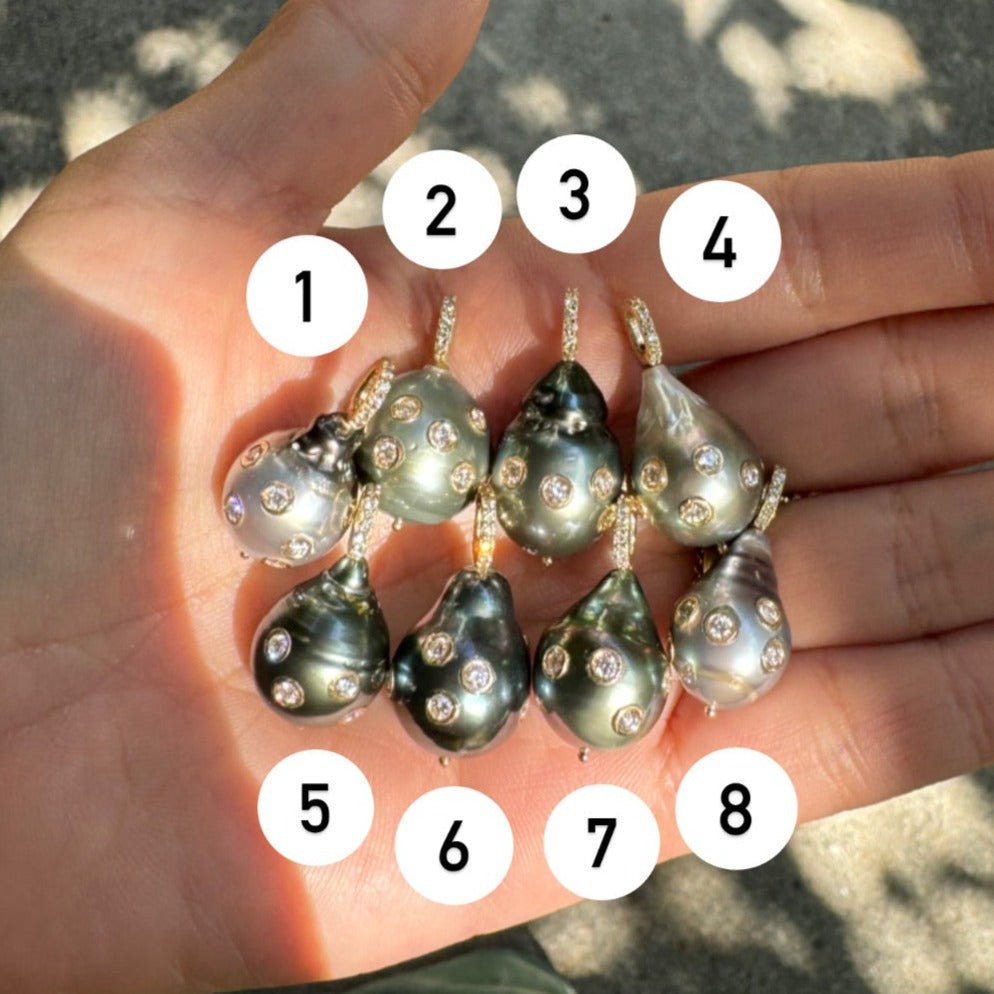 Limited Edition 14K Tahitian Pearl + Diamond Drops - AURORO