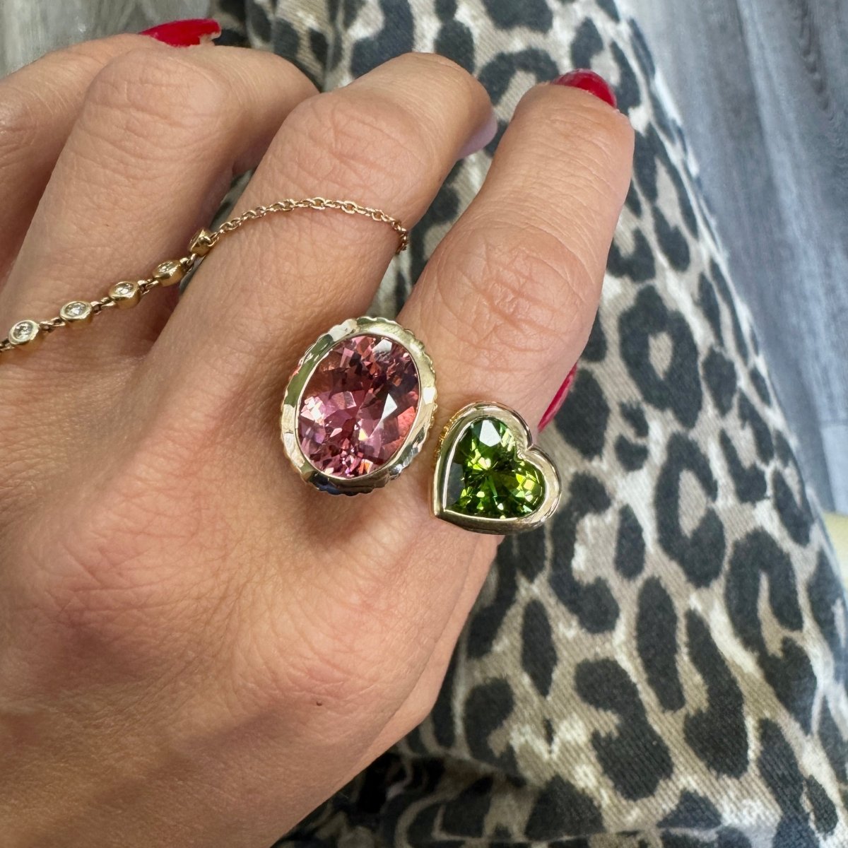PARTY TIME Ring Pink + Green Tourmaline - AURORO