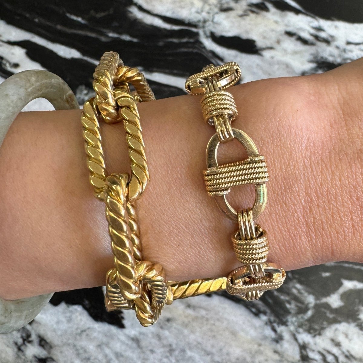 Vintage 14K Anchor Link Chain Bracelet - AURORO