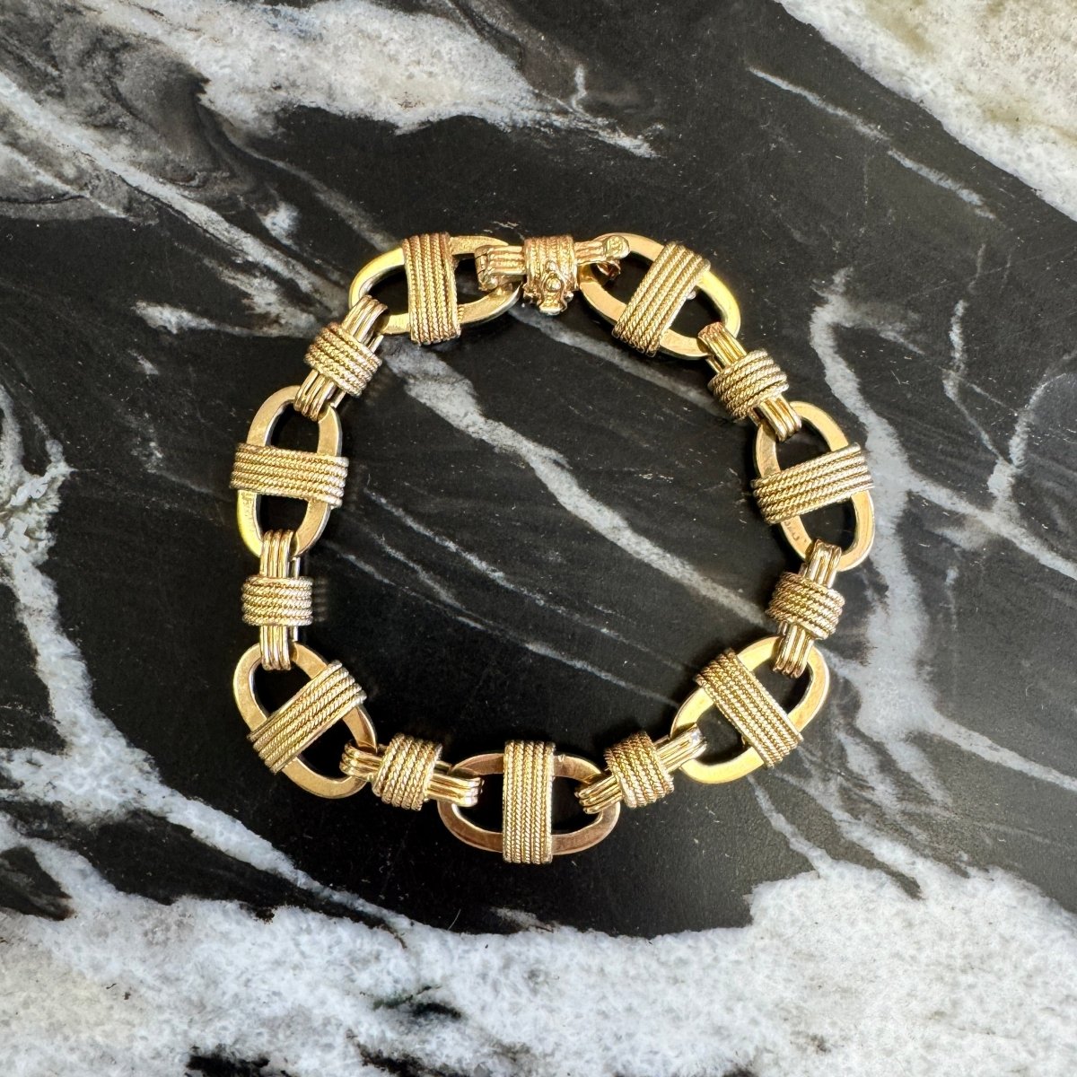Vintage 14K Anchor Link Chain Bracelet - AURORO
