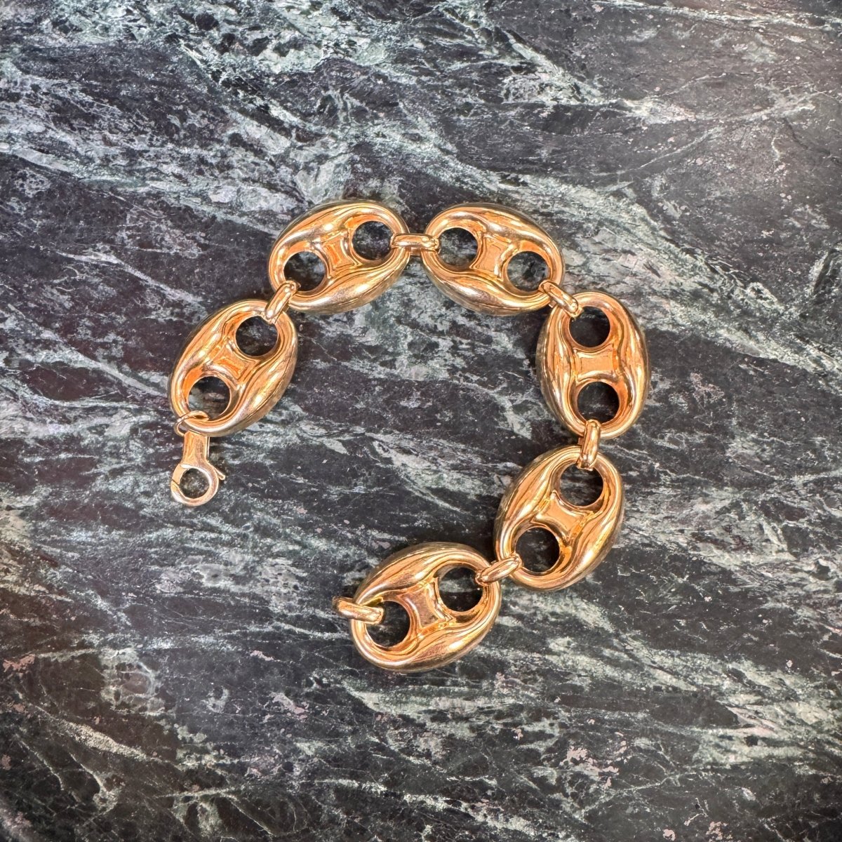 Vintage 14KYG Puffy Mariner Bracelet - AURORO